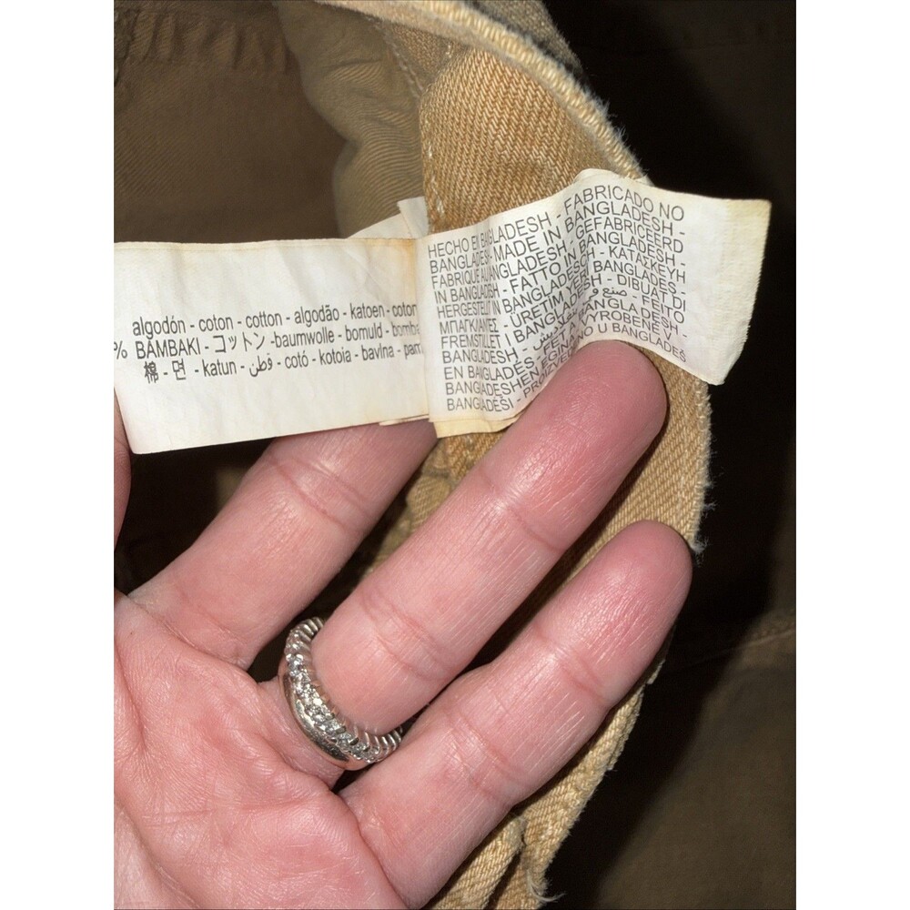 ZARA Tan Barrel Wide Leg Jeans Relaxed Baggy Distressed High Rise V Seam 10 NWT - Picture 7 of 12